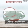 Castron Rotativ cu Protectie Anti-Varsare pentru Copii Teno1572, rotatie 360 grade, fara BPA, 18 cm, turcoaz/bej