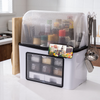 Organizator Multifunctional pentru Bucatarie Teno483,suport sticle, rafturi pentru condimente, cuier pentru ustensile, suport cutite, 46 x 26 x 43 cm, alb
