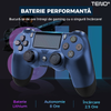 Controller Wireless DoubleShock Teno1194, compatibil cu PS4, joystick-uri analog, vibratie dubla, baterie performanta, albastru