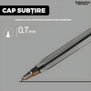 Set 50 de Pixuri Teno1509, tip ballpoint, material rezistent, durabile, rezistente in timp, cap 0.7 mm, scriere neteda cu uscare rapida, cu capac, corp de plastic, negru