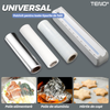 Dispenser de Bucatarie Teno1417, pentru folie alimentara/ folie de aluminiu/ hartie de copt, rezistent, montare usoara cu ventuze, compatibil cu diverse dimensiuni de role, alb