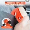 Set 2 Dispozitive de Spart Geamul Teno1066 tip ciocan, doua capete, cutter pentru taiat centura, protectie anti-taieturi, carcasa inclusa, rosu