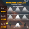 Lampa Solara Stradala 6 LED-uri Teno864, tip bec, control prin telecomanda, senzor de miscare, 3 moduri de iluminare, protectie IP65, Waterproof, exterior, negru