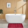 Set 2 Covorase de Baie Teno1018, anti-derapante, material moale, design modern, model romburi, 80x50 & 50x40cm, rosu
