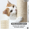 Ansamblu de Joaca pentru Pisici Teno629, tip turn, 3 platforme de observatie, 6 niveluri, 2 casute, scara, franghie si mingiuta de joaca, stalpi pentru zgariat, captuseala extra moale, structura stabila, 138.5 cm, gri inchis