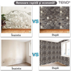 Set 10x Tapet Caramida 3D Teno1298, Model Piatra Naturala, suprafata acoperire 5.3 mp, autoadeziv, waterproof, usor de montat, design modern, 70x77 cm, maro/gri
