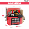 Organizator Multifunctional pentru Bucatarie Teno484,suport sticle, rafturi pentru condimente, cuier pentru ustensile, suport cutite, 46 x 26 x 43 cm, rosu