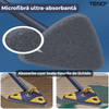 Mop cu Cap Triunghiular Teno1145, rotire 360 grade, telescopic, curatare usoara, 2 lavete incluse, 127 cm, albastru/galben deschis