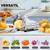 Aparat Manual pentru Feliat Cartofi si Legume Teno1671, din inox, taiere rapida si precisa, 2 site incluse, 32 si 64 de grile, rezistent, universal, usor de folosit, argintiu