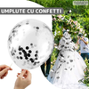 Set 10 Baloane Teno770, Confeti, pentru Petreceri/Aniversari/Evenimente, o singura dimensiune, 2 culori, latex, argintiu