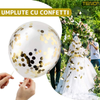 Set 27 Baloane Teno768, Litere, pentru Petreceri/Aniversari/Evenimente, confetti, stelute, inimioare, model HAPPY BIRTHDAY, gold