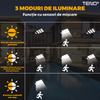 Lampa Solara Stradala 189 LED-uri Teno860, senzor de miscare, 3 moduri de iluminare, protectie IP65, Waterproof, exterior, negru