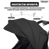 Carucior Sport pentru Bebeluși Teno1579, pliabil, usor de carat, sezut reglabil, spatios, cosulet dorsal, buzunar la spate, copertina retractabila, greutate maxima suportata 25 kg, negru