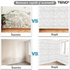 Set 10x Tapet 3D Teno810, suprafata acoperire 4.9 mp, autoadeziv, Model Floral Diamant, perete/tavan, waterproof, usor de montat, design modern, 70x70 cm, alb