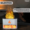 Difuzor Aromaterapie Teno®, efect flacara, 4 culori LED, capacitate 250ml, cristale de sare de himalaya, silentios, umidifica aerul, alb