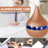 Difuzor Aromaterapie Teno1462, forma conica, lumini ambientale, control tactil, capacitate 200ml, silentios, rezerva inclusa, alimentare USB, umidifica aerul, stejar deschis