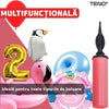 Pompa Manuala Pentru Umflat Baloane cu Dublu Sens Teno371, multifunctionala, materiale calitative, umflare rapida, rosu/negru, 28 cm