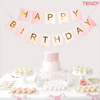 Set 5 Baloane cu Banner Teno1061, Confetti, pentru Petreceri/Aniversari/Evenimente, model HAPPY BIRTHDAY, roz