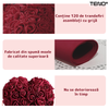Inimioara din Trandafiri de Spuma Teno1612, floral burgundy, handmade, cutie transparenta, eleganta si naturala, nemuritoare, 17 cm