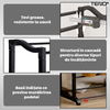 Pantofar tip Raft Teno1126, pentru incaltaminte, 10 niveluri, capacitate mare, structura stabila, tevi din metal, 100 x 50 cm, negru