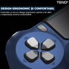 Controller Wireless DoubleShock Teno1194, compatibil cu PS4, joystick-uri analog, vibratie dubla, baterie performanta, albastru