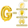 Balon in Forma de Litera G Teno1471, metalizat, pentru Petreceri/Aniversari/Evenimente, rezistent, folie, gold, 40 cm
