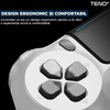Controller Wireless DoubleShock Teno1193, compatibil cu PS4, joystick-uri analog, vibratie dubla, baterie performanta, alb