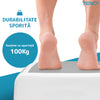 Scaunel Inaltator pentru Copii Teno33, multifunctional, doua trepte, suprafata anti-alunecare, pentru bucatarie/baie, tip scara, confortabil, sigur, alb