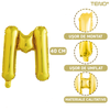 Balon in Forma de Litera M Teno1466, metalizat, pentru Petreceri/Aniversari/Evenimente, rezistent, folie, gold, 40 cm