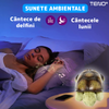 Lampa de Veghe Testoasa Teno1430, proiector de lumini, 8 constelatii, lumina RBG, 2 cantece de adormit copiii, pufoasa si moale, mod inchidere automata, albastru