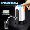 Dozator Electric de Apa Teno1568, pompa pentru bidon, touch control, incarcare USB, design minimalist, silentios, portabil, uz casnic, universal, pentru toate dimensiunile de bidon, baterie 1200 mAH, alb/negru