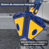 Mop cu Cap Triunghiular Teno1145, rotire 360 grade, telescopic, curatare usoara, 2 lavete incluse, 127 cm, albastru/galben deschis