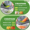 Feliator de Legume 22 in 1 Teno1635, multifunctional, 8 taieturi, accesorii pentru tocat, maruntit, feliat, julienne, separator de oua, lame de inox, caseorla de depozitare, manere , verde
