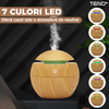 Difuzor Aromaterapie Teno1464, forma de sfera, 7 culori LED, lumini dinamice, control tactil, capacitate 130ml, silentios, rezerva inclusa, umidifica aerul, stejar deschis