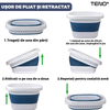 Cos de Rufe Pliabil Mic cu Manere Teno942, organizare si depozitare, multifunctional, compact, 30 litri, 42 x 32 x 28 cm, albastru