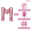 Balon in Forma de Litera M Teno1475, metalizat, pentru Petreceri/Aniversari/Evenimente, rezistent, folie, roz, 40 cm