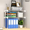 Raft Universal Teno1484, pretabil cuptor cu microunde, pentru bucatarie/baie/sufragerie, 3 niveluri, din otel inoxidabil, usor de montat, capacitate ridicata, alb