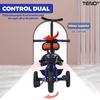 Tricicleta pentru Copii 6 in 1 Teno1574, pozitie de somn, aparatoare de siguranta, copertina retractabila, maner cu suport de bauturi, cosuri de depozitare frontal si dorsal, protectie raze UV, suport de picioare, pedale, greutate maxima 25 kg, albastru