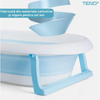 Cadita cu Pernuta pentru Bebelusi Teno1316, casca de protectie inclusa, termometru digital incorporat, pliabila, dop de scurgere, picioare anti-alunecare, design ergonomic, 75 x 45 x 22 cm, albastru