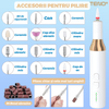 Pila Electrica Profesionala pentru Unghii Teno1137, freza wireless, 18000 RPM, indicator led, manichiura-pedichiura, 12 capete pentru pila, 36 benzi de slefurie, portabila, alb