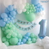 Set 5 Baloane cu Banner Teno1062, Confetti, pentru Petreceri/Aniversari/Evenimente, model HAPPY BIRTHDAY, albastru
