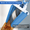 Mop cu Cap in Forma de X Teno1149, rotire 360 grade, telescopic, curatare usoara, 2 lavete incluse, 123 cm, albastru deschis
