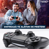 Controller Wireless DoubleShock Teno541, compatibil cu PS4, joystick-uri analog, vibratie dubla, baterie performanta, negru