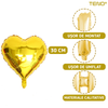 Set 27 Baloane Teno768, Litere, pentru Petreceri/Aniversari/Evenimente, confetti, stelute, inimioare, model HAPPY BIRTHDAY, gold