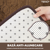 Set 2 Covorase de Baie Teno1016, anti-derapante, material moale, design modern, model hexagoane, 80x50 & 50x40cm, maro