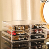 Organizator Cutie Depozitare pentru Produse Cosmetice Teno473, bijuterii si alte obiecte, 6 sertare, piese detasabile, transparent, 24 x 19 cm