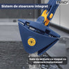 Mop cu Cap Triunghiular Teno321, rotire 360 grade, telescopic, curatare usoara, 4 lavete incluse, 127 cm, albastru/galben