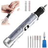Freza Profesionala pentru Unghii Teno2388, 12 capete, 6 benzi de slefuit, portabila, 20000 RPM, reincarcabila, 500 mAh, design ergonomic, gri