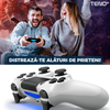Controller Wireless DoubleShock Teno1193, compatibil cu PS4, joystick-uri analog, vibratie dubla, baterie performanta, alb