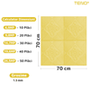 Set 10x Tapet 3D Teno1306, Model Carouri si Flori, suprafata acoperire 4.9 mp, autoadeziv, waterproof, usor de montat, design modern, 70x70 cm, galben